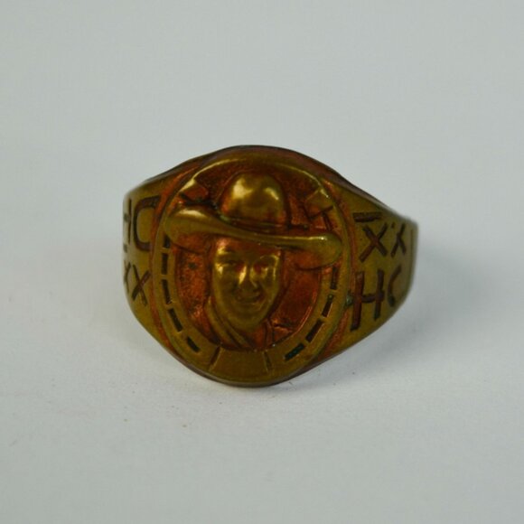 1950s Vintage Hopalong Cassidy Children's Adjustable Ring - Picture 1 of 4